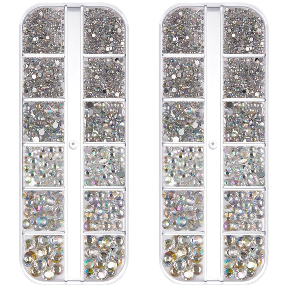 Multi-Faceted Crystal Rhinestones, Flat Back Gems for Elegant Crafts Nail Face Art, High-Quality K9 Glass, Easy To Apply, Versatile Decorations for V