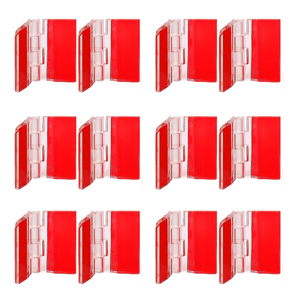 12 Pcs Clear Acrylic Self Adhesive Hinges 30X35mm For Cabinets Crafts Aquarium Lids 275 Rotation 9199774667500