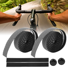 Mountain Bike Handlebar Wrap 2Pcs Anti-Slip Sponge Tape White for Road & Fixed Gear