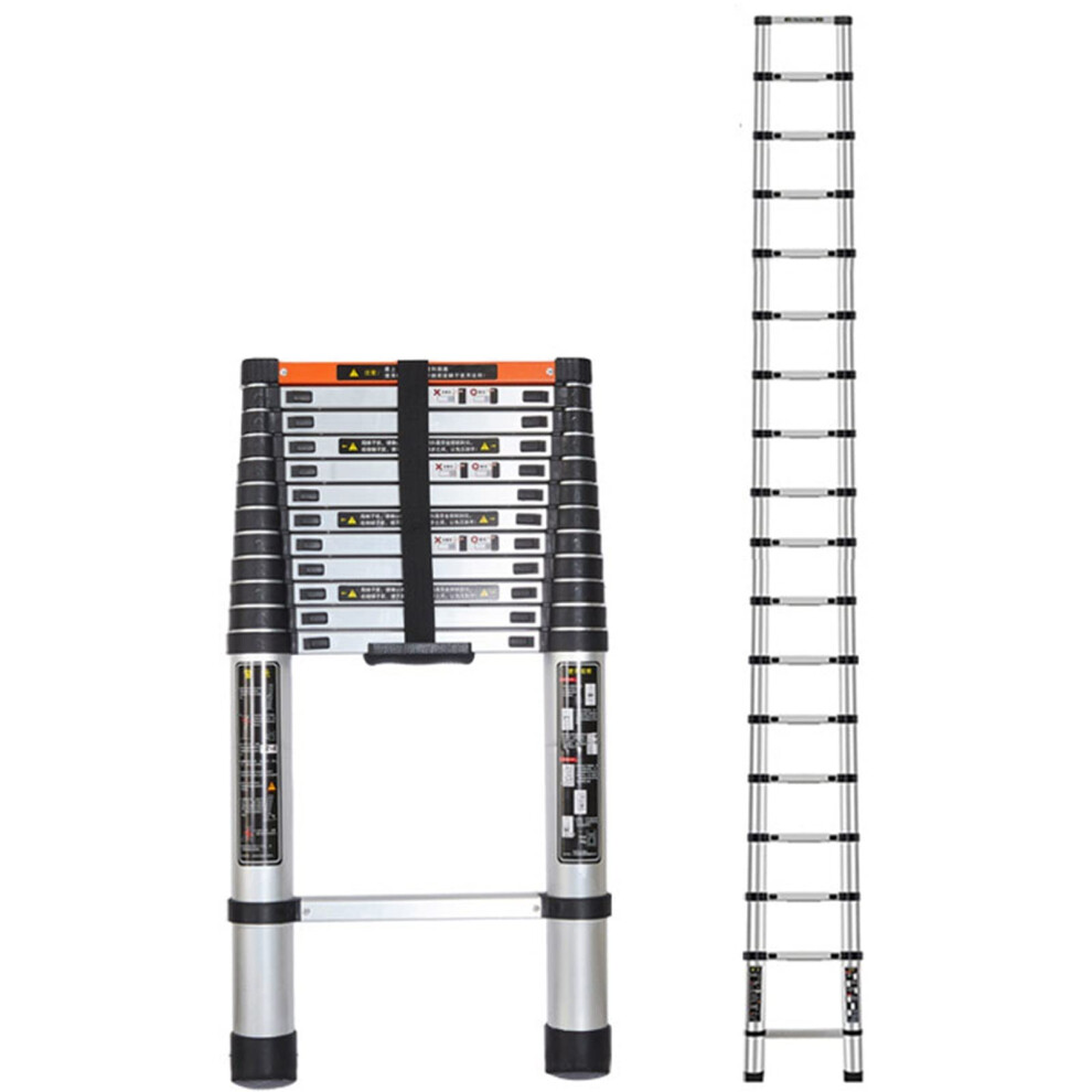 17.7Ft Telescopic Aluminum Ladder Extendable Multipurpose For Roof Attic Rv Load Capacity 9199774667722