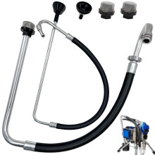 Upgraded Stainless Steel Suction Hose and Reflux Line Set for Graco 390 395 490 495 595 Airless Paint Sprayer Accessories