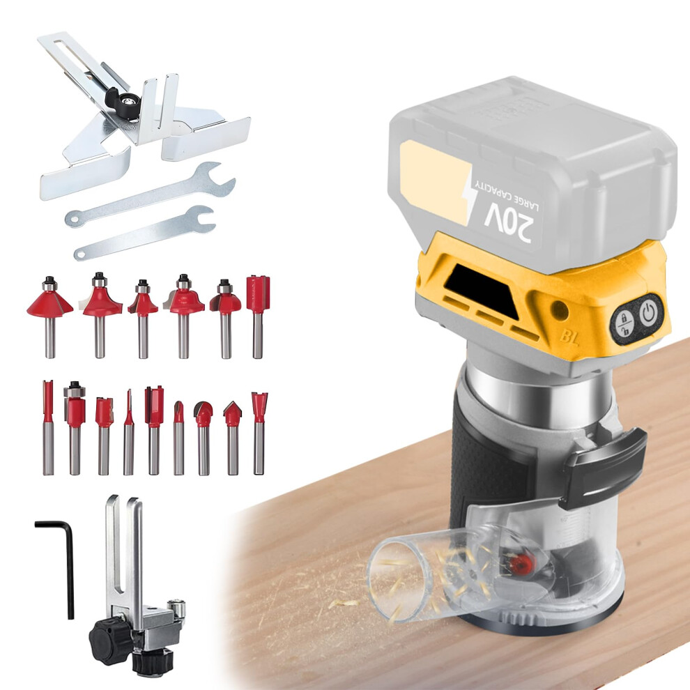 Cordless Compact Router 18V 800W Brushless Palm Wood Router With 6Speed Variable Control 9187378919873