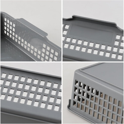 6 Pack Plastic Storage Basket Trays Gray A4 Size For Classroom And Office Use 1