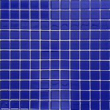 Cobalt Blue Glass Mosaic Tile Waterproof Matte Finish for Kitchen Backsplash and Bathroom Walls