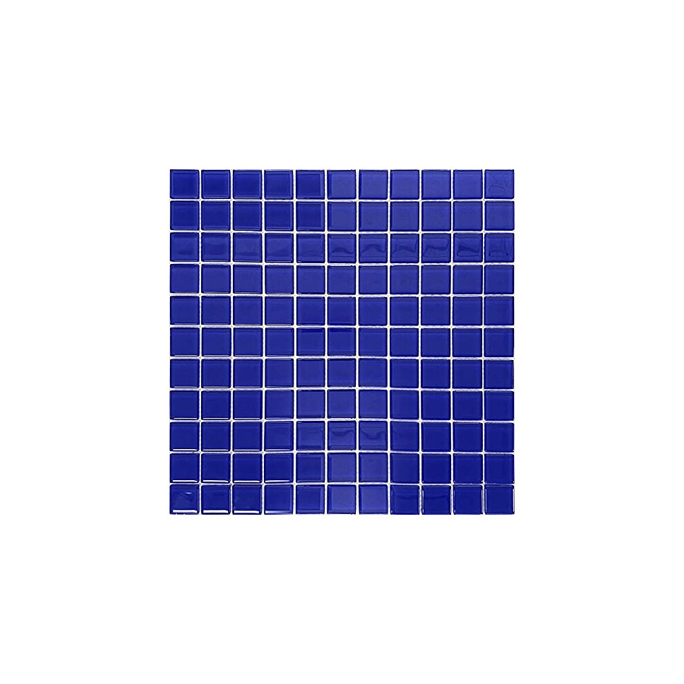 Cobalt Blue Glass Mosaic Tile Waterproof Matte Finish For Kitchen Backsplash And Bathroom Walls 9094768919361