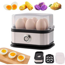 Rapid Egg Cooker 6 Egg Capacity with Rapid Boil, Auto ShutOff, MultiStyle Cooking, Stainless Steel