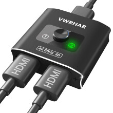 HDMI Switch Splitter 4K 60Hz BiDirectional 2 In 1 Out or 1 In 2 Out Aluminum HDR for TV Gaming