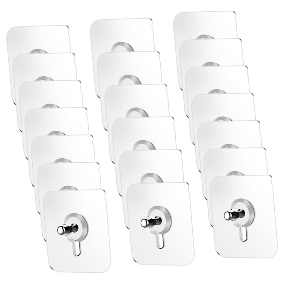 20Pcs Wall Mount Adhesive Hooks No Damage Selfadhesive Screw Hooks For Bathroom And Drywall 9199774668545