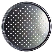 9/10/11/12 Inch Bakken Pizza Pan met Gat-Zwart 32cm