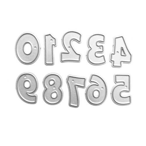 Nummers Metalen Stansmessen Stencil DIY Scrapbooking-Zilver
