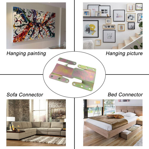 Sectional Sofa Connectors Heavy Duty Rust Resistant Interlocking Brackets with Screws for Loveseat 2
