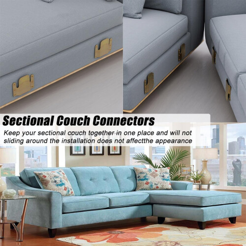 Sectional Sofa Connectors Heavy Duty Rust Resistant Interlocking Brackets with Screws for Loveseat 1
