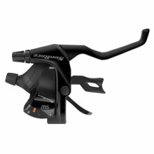 Alavanca-manete vtt sunrace stm500 8x3v. preta para freio v-brake compatível shimano (par)