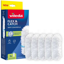 Recharge balai à poussière Vileda Flex&Catch, 5 pièces, 100% fibre recyclée, recharge 360