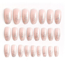 Autocollants pour ongles, faux ongles réutilisables, 12 tailles, faux ongles nude mats avec motifs de flammes argentées, matériau acrylique de