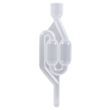 Válvula de ar transparente com borbulhador, feita de material de qualidade alimentar, oferece visibilidade incomparável durante todo o processo de