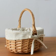 Wicker Sundries Basket With Handle  HandWoven Willow Storage, Small Wicker Basket For Kitchen, Sweets And Cookies