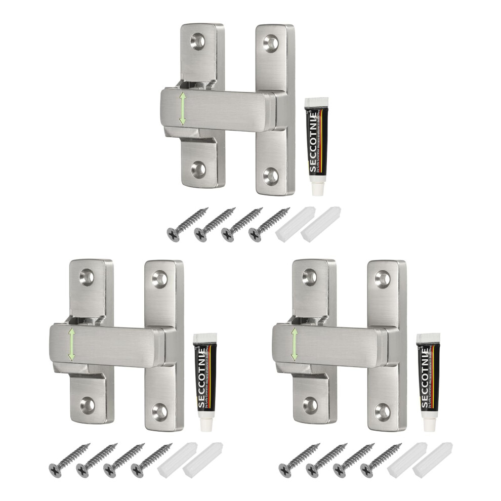 3Pcs Heavy Duty Gate Latch 90/180 Degree Zinc Alloy Flip Lock With Handle For Fence Barn Garage 9094768921944