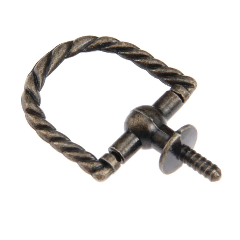 5Pcs Antique Bronze Cabinet Knobs And Drawer Handles Zinc Alloy Braided Design 28X22mm 9199774671583