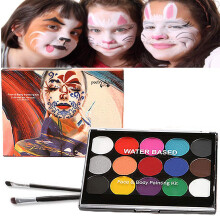 Kit de pintura facial de secagem rápida, paleta multicolorida hipoalergênica, tintas laváveis, não tóxicas à base de água para crianças com