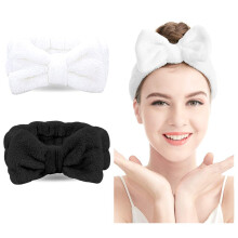 Bandeau facial, kit de nettoyage du visage pour femme avec tissu éponge doux et confortable, design mignon et élégant, taille universelle,