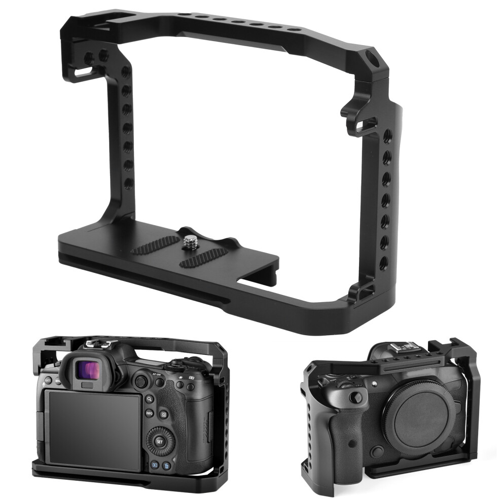 Full Metal Camera Cage For Eos R5/R6, Compact Aluminum Alloy Black 3221379582899