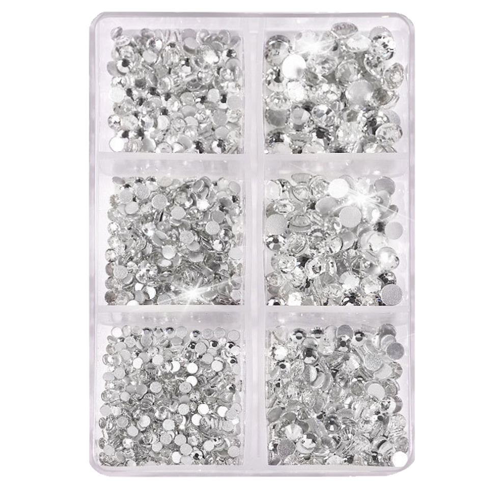 Professional Glass Flatback Gems, Clear Crystal Rhinestones With Faceted Cutting, Non Hotfix For Custom Glue Fixation, Suitable For Jewelry Making An