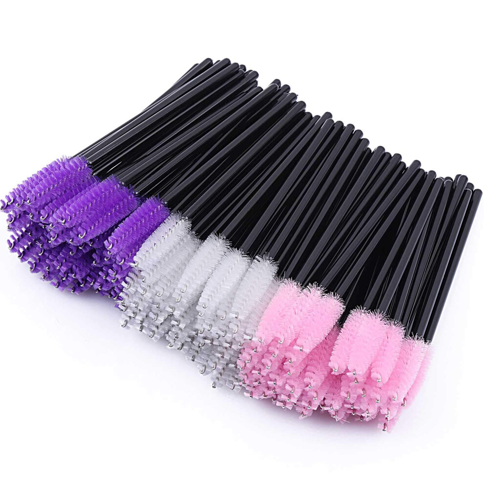 Crystal Handle Makeup Kits, 300Pcs Disposable Mascara Wands, Eyelash Extension Brushes, Bendable Screw-Type Heads For Eyebrow Grooming, Various Color