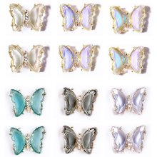 Juego de gemas para uñas 3D, delicados y encantadores adornos para uñas con forma de ala de ángel, gemas de diamantes de imitación de cristal 3D,