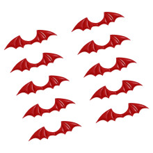 Halloween Demons Horn Wing Crafting Supplies Portable-Red