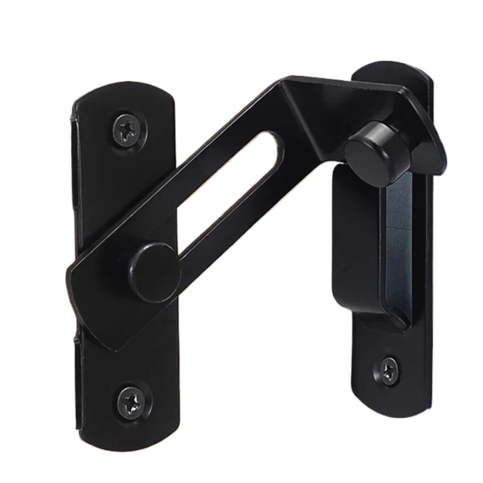 Weatherproof Heavy Duty Gate Lock Set, Automatic Selflocking Barn Door Latch, 4Pcs Black 9094768922941