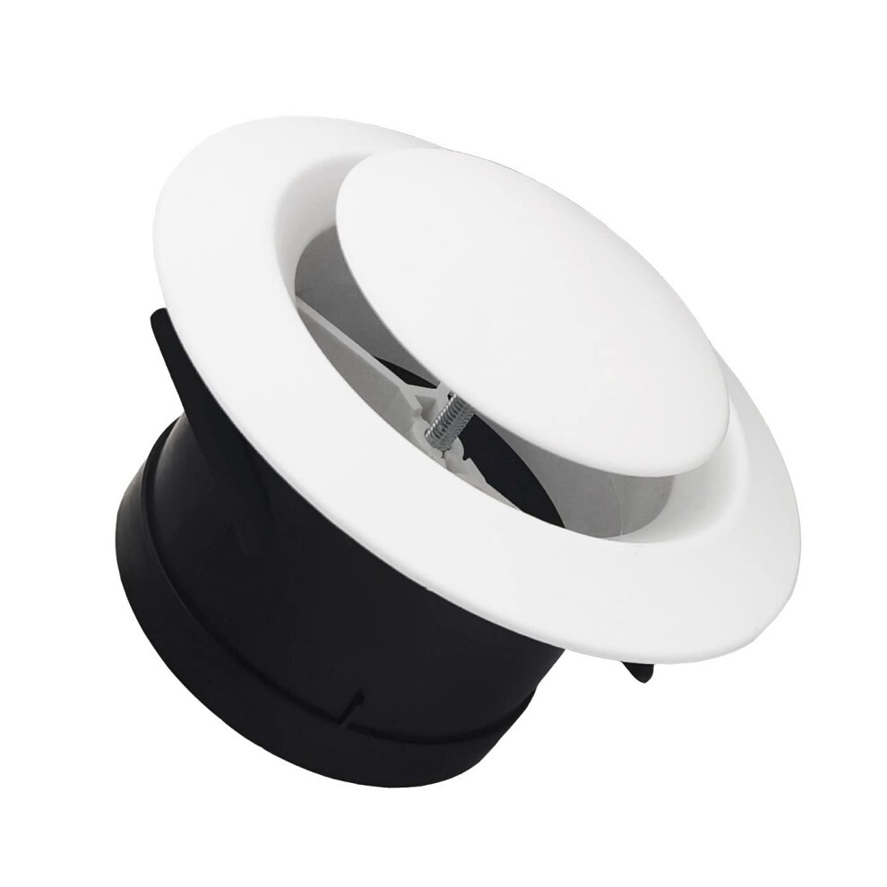 8 Inch Round Dryer Vent Cover With Adjustable Airflow, Abs Soffit Exhaust Vent For Home And Office 9199774671835