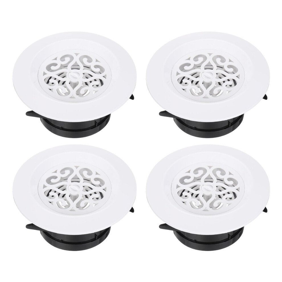6 Inch Round Air Vent Cover, 4 Pcs Abs Louvered Soffit Vents With Adjustable Airflow For Home 9199774671859