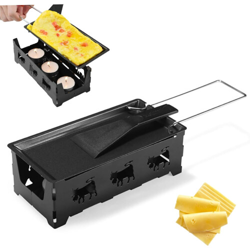 NonStick Cheese Melter With Plastic Spatula Folding Handle Portable Baking Tray Kitchen Grilling Tool 1