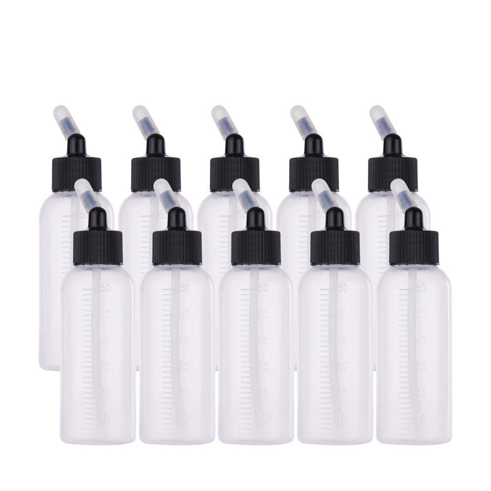 Airbrush Paint Bottles 10Pcs 65Ml Dual Action Siphon Feed Jars With Rubber Caps 4611379585270