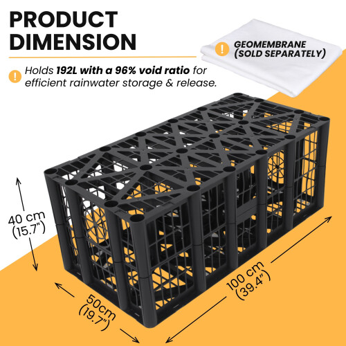 Heavy Duty Soakaway Drainage Crate 192L - Plastic Modular System For Ground 2