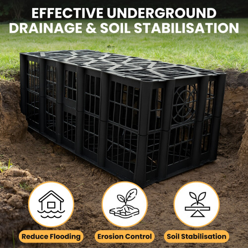 Heavy Duty Soakaway Drainage Crate 192L - Plastic Modular System For Ground 1
