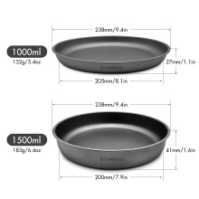 Outdoor Titanium 1500ML Lebensmittelbehälter für Camping, Rucksackreisen, Grillabende & Picknicks
