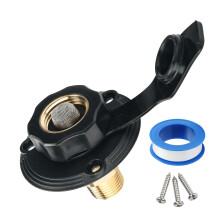RV City Water Inlet with Brass Check Valve, Broad Hose Compatibility for Camper and Motorhome