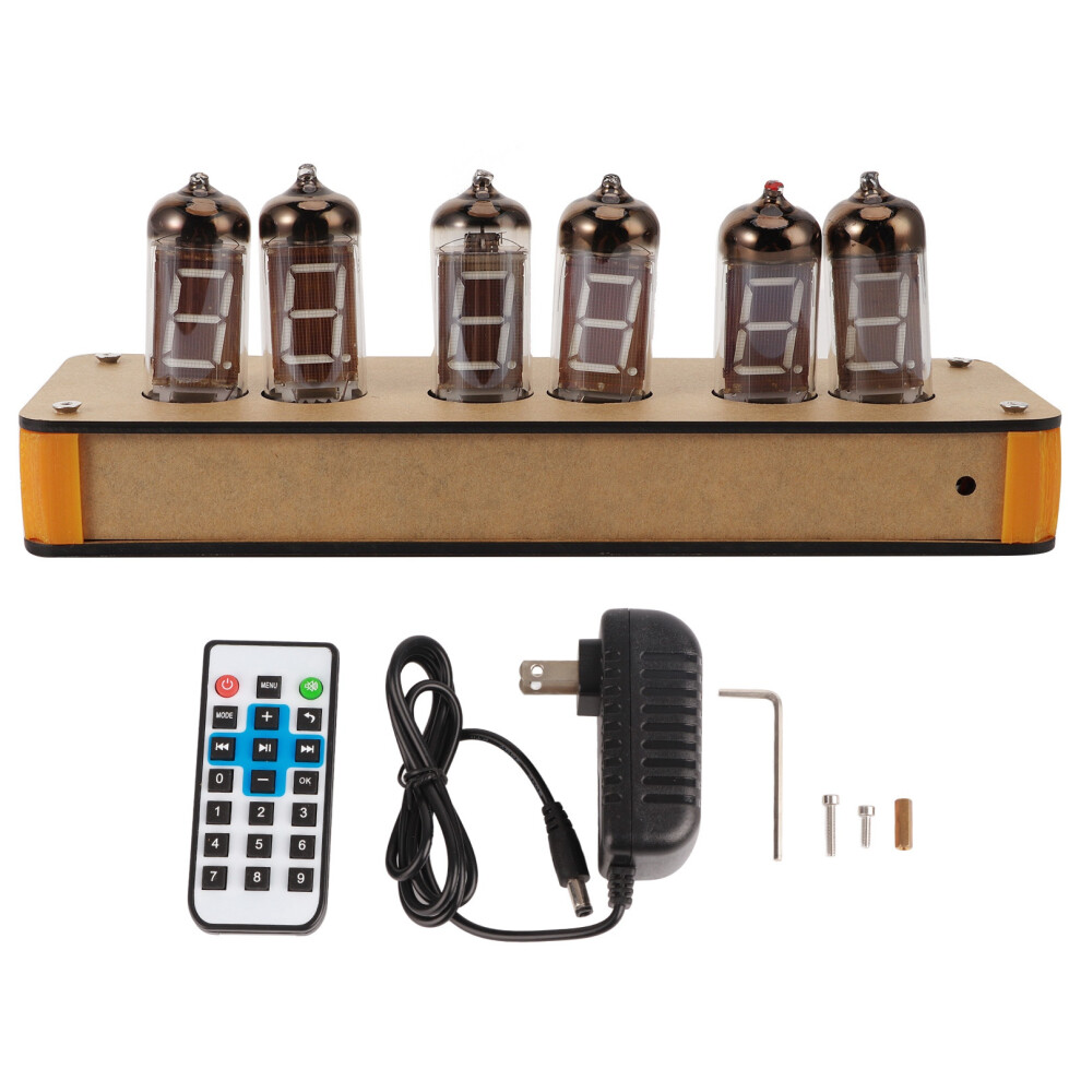 Nixie Tube Clock With Rgb Backlight Timer Function Temperature Humidity Sensors Authentic Glow Alarm Clock Feature Motion Activated Design Retro Golden 9138057754056