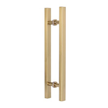 Sliding Barn Door Handle Gold Finish, Modern Double Sided Aluminum Alloy Pull with Easy Install Kit