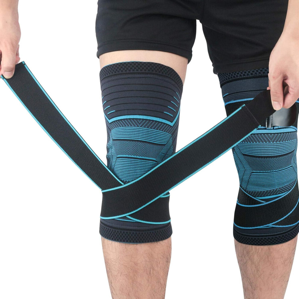 Adjustable Knee Braces for Warmth Retention, High-elastic Fabric Supports with Non-slip Silicone Strips and Breathable Material, Compression Sleeves