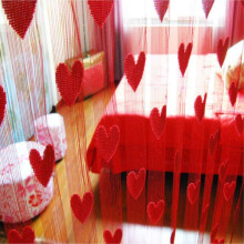 Valentines Day Window Decorations Heart Shaped Lace Curtains Romantic Room Divider Curtain Soft Lightweight Red Lace Valentine's Party Supplies for