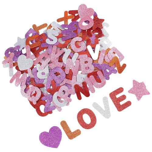 196Pcs Glittering Letter Sticker Foam Sticker For Card Making