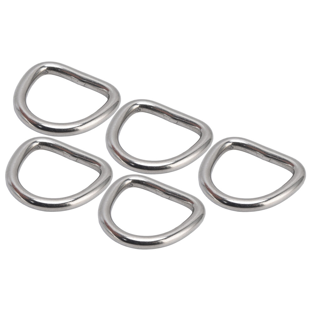 5Pcs 316 Stainless Steel D Rings 6X33x30mm Seamless Buckle Hardware For Diy Use 8701376420806