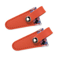 2 Pcs Color Lattice Scissors Protective Cover PU-orange color