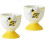 Ceramic Egg Holder Bee Embossed Spring Theme Tableware 2PC Decorative Dining Set 2