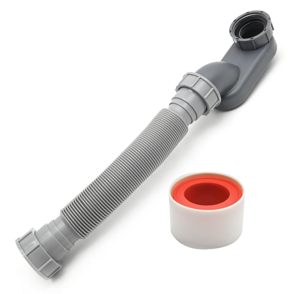 Rv Bathtub Drain Pipe With Flexible Low Profile Ptrap, Fits Freestanding Tubs, 11/2 Inch 9187378924976