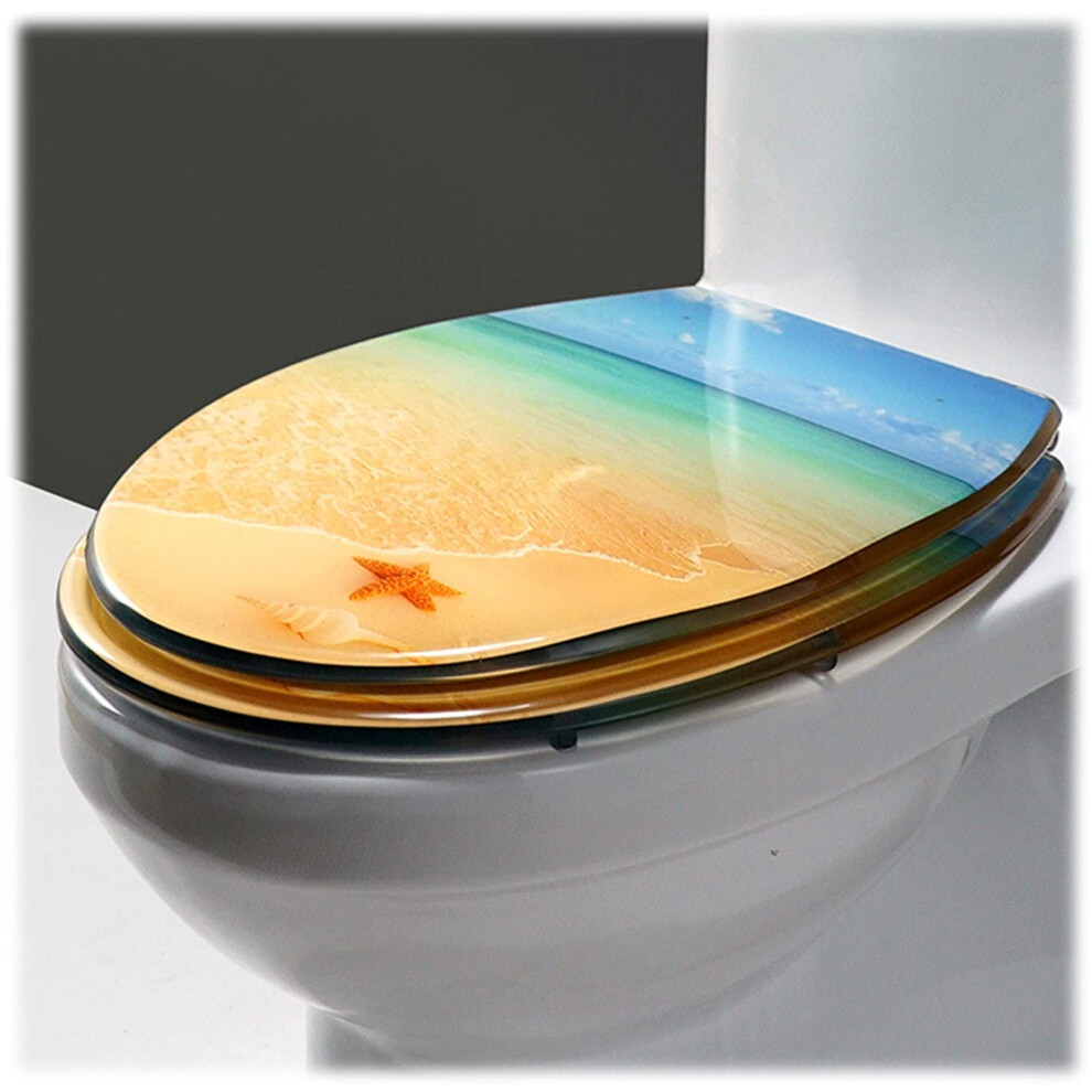 Toilet Seat Quick Release, Heavyduty Softclose Oval, Environmentally Friendly Resin, Adjustable Hinges, Multicolor 9187378925195