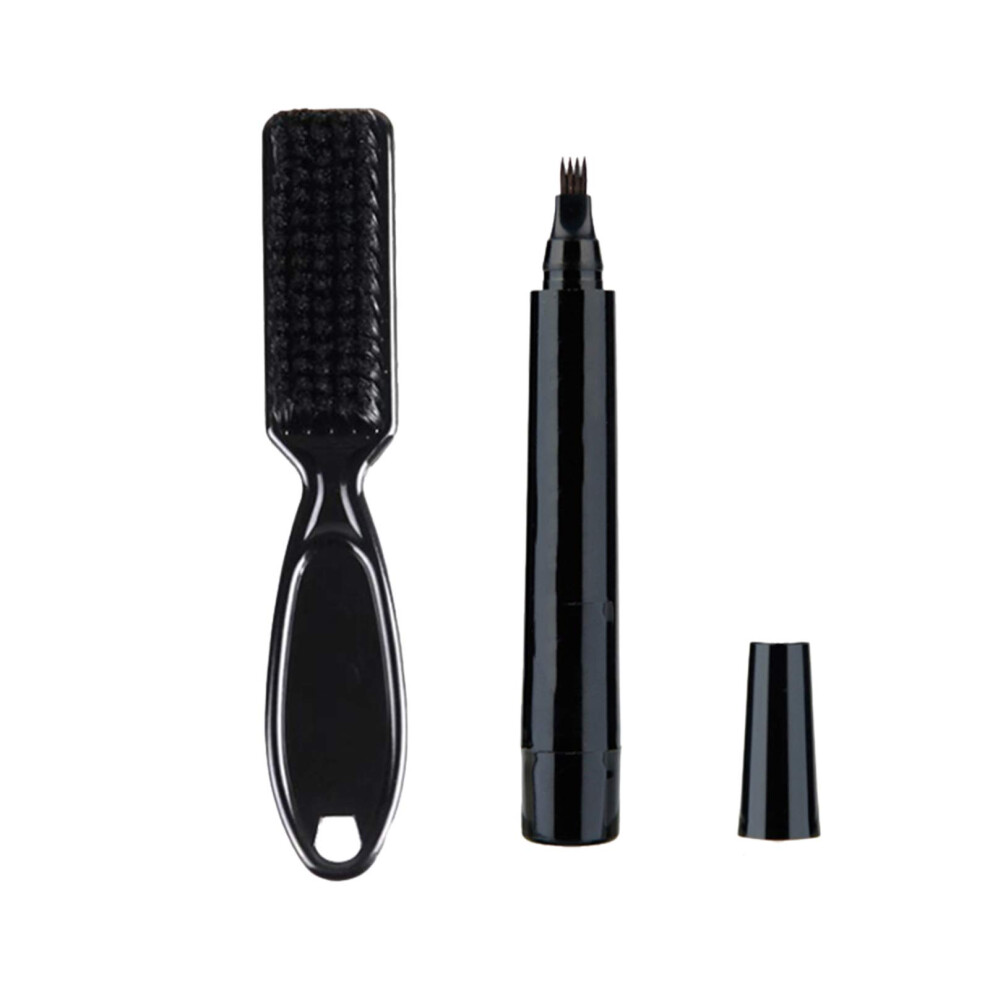 Black Eyebrows Beard Pen Filler Beard Brush For Men Sweat Proof Beard And Eyebrows Grooming Tool Dual Use Pen And Brush